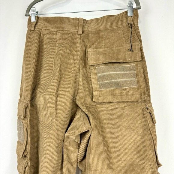 ASPARAGUS NEW $440 MENS SZ S MULTI POCKETS CARGO PANTS BROWN Y2K ARMY MILITARY - Picture 11 of 16